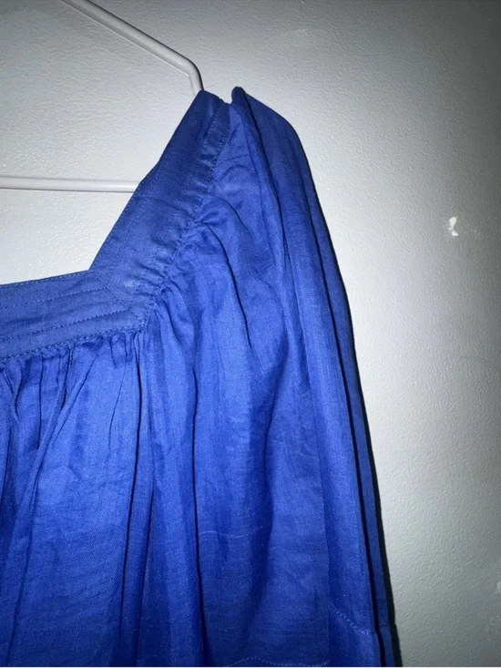 Banana Republic Cobalt Blue Square-Neck Maxi Dress with Tie Waist - Picture 10 of 11